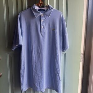 MASTERS Light Blue Striped Polo Shirt